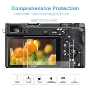 Pocoukate Case for Sony Alpha A6400, A6300, A6100 Camera, Soft Silicone Protective Cover Skin with S...