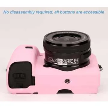 Pocoukate Case for Sony Alpha A6400, A6300, A6100 Camera, Soft Silicone Protective Cover Skin with Screen Protector Accessories for Sony Alpha A6400/6300/6100 Digital Camera Silicone Case - Pink