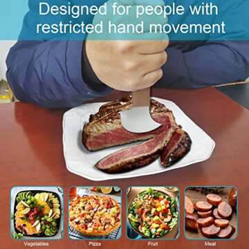 Fstcrt Rocker Knife for One-Handed Food Cutting Convenience