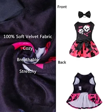 CuteBone Halloween Skulls Dog Dress for Small Dogs