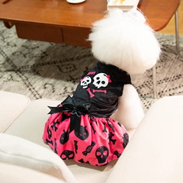 CuteBone Halloween Skulls Dog Dress for Small Dogs