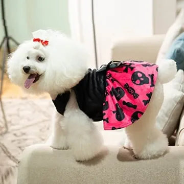 CuteBone Halloween Skulls Dog Dress for Small Dogs