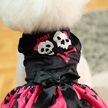 CuteBone Halloween Skulls Dog Dress for Small Dogs