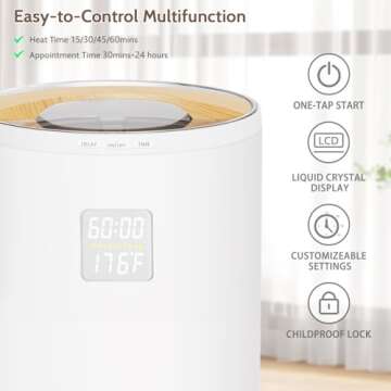 Keenray Towel Warmer for Bathroom, Luxury Towel Warmer Bucket with Timer, LED Display for Time and Temperature, Delay Time Up to 24 Hours, Child Lock, Hot Towel Heater, Gifts for Mom,Dad,Him,Her