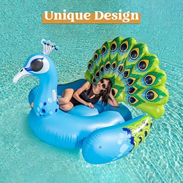 JOYIN Inflatable Peacock Float - Stylish Summer Pool Raft