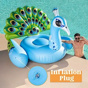 JOYIN Inflatable Peacock Float - Stylish Summer Pool Raft