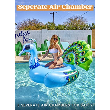 JOYIN Inflatable Peacock Float - Stylish Summer Pool Raft
