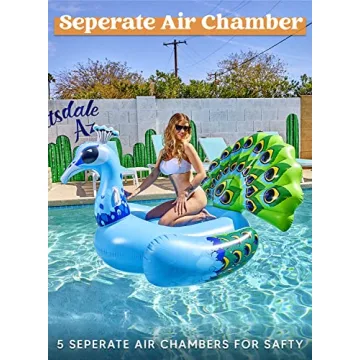JOYIN Inflatable Peacock Float - Stylish Summer Pool Raft
