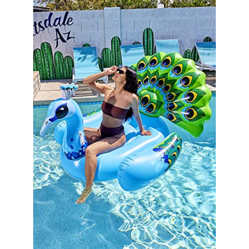 JOYIN Inflatable Peacock Float - Stylish Summer Pool Raft