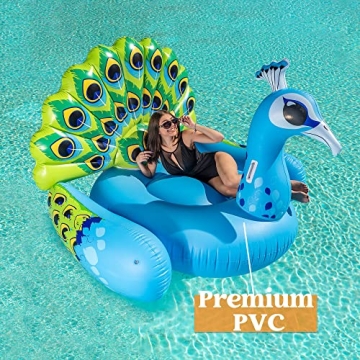 JOYIN Inflatable Peacock Float - Stylish Summer Pool Raft