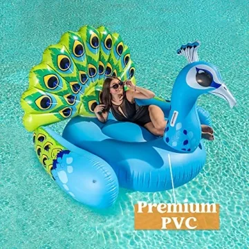 JOYIN Inflatable Peacock Float - Stylish Summer Pool Raft
