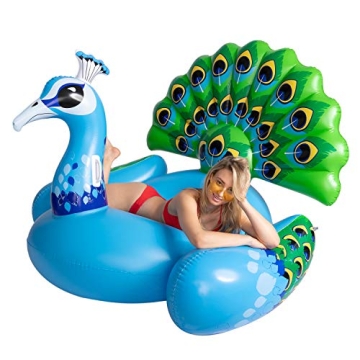 JOYIN Inflatable Peacock Float - Stylish Summer Pool Raft