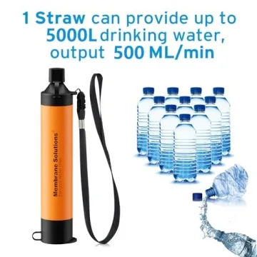 Membrane Solutions Portable Water Filter Straw for Outdoors