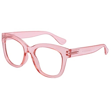 AEZUNI Oversized Pink Reading Glasses for Women - Stylish & Comfortable