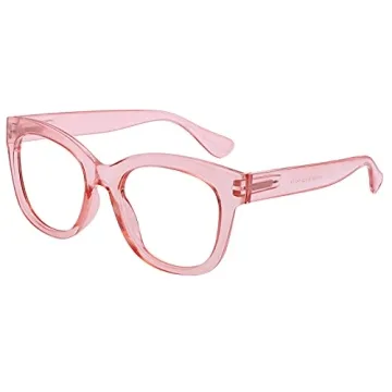 AEZUNI Oversized Pink Reading Glasses for Women - Stylish & Comfortable