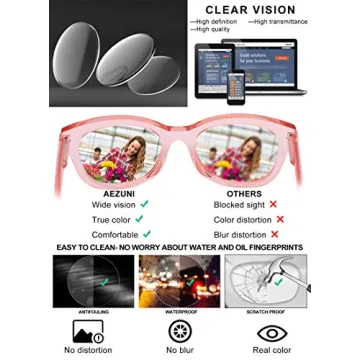 AEZUNI Oversized Pink Reading Glasses Women Fashionable & Comfortable