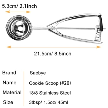 Large Cookie Scoop - 3 Tbsp for Perfect Baking