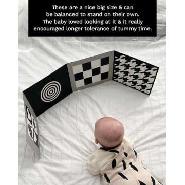 Samuel Sensory Board for Babies - Supersized Black and White Baby Cards for Developmental Newborn Tummy Time Toys - 100cm Newborn Black & White Toys for 0-3 Months & Older - Thick Stand Up Board No. 1