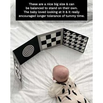 Samuel Sensory Board for Babies - Supersized Black and White Baby Cards for Developmental Newborn Tummy Time Toys - 100cm Newborn Black & White Toys for 0-3 Months & Older - Thick Stand Up Board No. 1