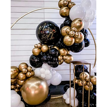 122PCS Black Gold Balloon Garland for New Year Celebrations