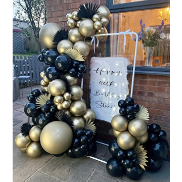 122PCS Black Gold Balloon Garland for New Year Celebrations