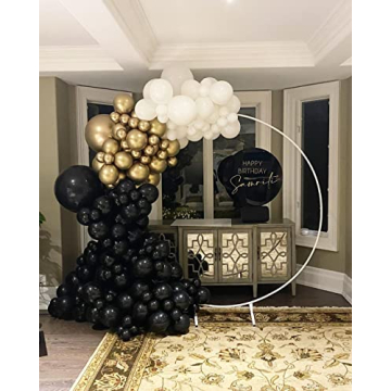 122PCS Black Gold Balloon Garland for New Year Celebrations