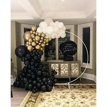 122PCS Black Gold Balloon Garland for New Year Celebrations