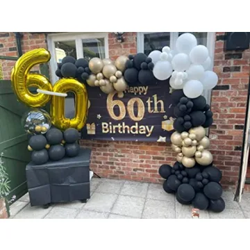 122PCS Black Gold Balloon Garland for New Year Celebrations
