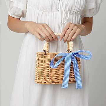 Straw Beach Bags for Girls, Summer Top-handle Bags Hobo Purse with Pearl Ornaments Straw Handle Bag Totes Bags for Women Girls