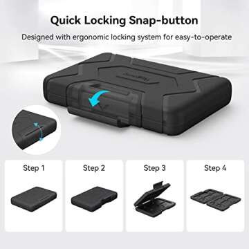 SmallRig SD Card Holder Memory Card Holder Case 15 Slots, Water-Resistant for SD Card, Micro SD Card, CFexpress Type A Card, CFexpress Type B Card, XQD Card - 3192