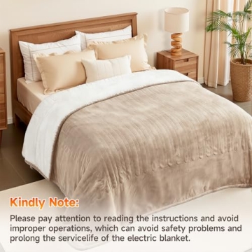 Queen Size Heated Electric Blanket with Dual Controls