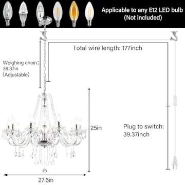Elegant PAPAYA Crystal Chandelier - Adjustable & Stylish Lighting