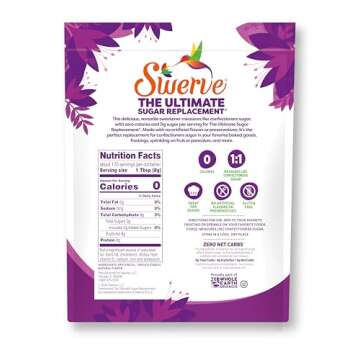 Swerve Ultimate Sugar Replacement Sweetener, Confectioners Sugar Substitute, Zero Calorie, Keto Frie...