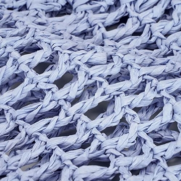 POOOPSSD New Woven Bag, Straw Mesh Tote Bag, Beach, Shoulder Bag, Hobo Women, Foldable Large Capacity, for Holiday, Picnic and Party. (Khaki)