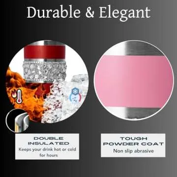 LUXBLINGZ Diamond Rhinestone Bling Tumbler 20 oz Stainless Steel Vacuum Insulated Bling Cup With Lid & Straw Metal Travel Coffee Mug, Bling Water Bottle (Black)