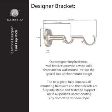 MODE Cambria Designer Series Premium Double Curtain Rod 10ft