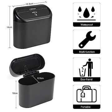EnthuLove 2 Packs Mini Car Trash Can Bin with Lid and 150pcs Trash Bags,Car Trash Can Bin,Car Garbag...
