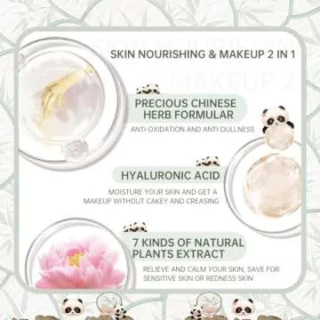 CATKIN Panda Land Full Coverage Cushion Fondation, Breathable Hydrating Nourishing Poreless Face Makeup Save for Sensitive Skin,Sheer Finish (C02 Light Beige)