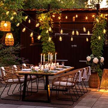 WENFENG Outdoor String Lights, 50FT 2200K LED Patio Lights with ST38 Waterproof Bulbs, Retro Connect...