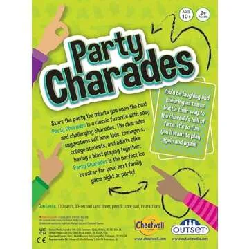 Party Charades Game – Contains 550 charades – Great Family Game for 2 or More Players Ages 10 and up by Outset Media