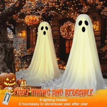 Halloween Decorations Outdoor with Ghost Lights - Spooky Setup
