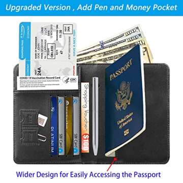 Passport Holder Cover Wallet Travel Essentials RFID Blocking Leather Card Case International Travel ...