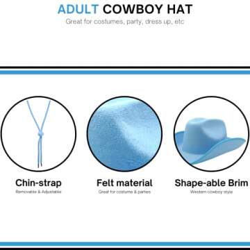 4E's Novelty Women's Cowboy, Light Blue, M