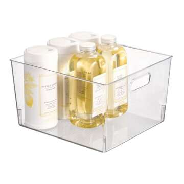 mDesign Large Plastic Storage Organizer Container Bin, Closet Organization for Hallway, Bedroom, Linen, Coat, and Entryway - Holds Clothing, Blankets, and Accessories, Ligne Collection, Clear