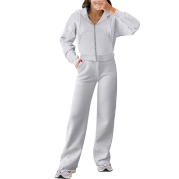 ANRABESS Stylish Two-Piece Sweatsuit Set for Women