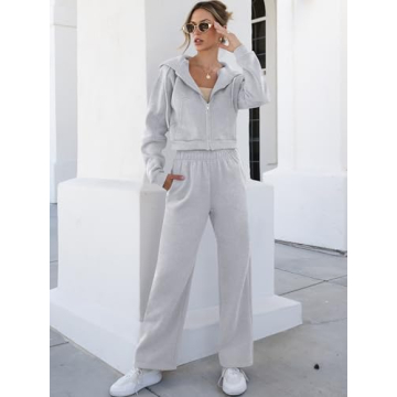 ANRABESS Stylish Two-Piece Sweatsuit Set for Women