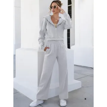 ANRABESS Stylish Two-Piece Sweatsuit Set for Women