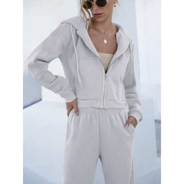 ANRABESS Stylish Two-Piece Sweatsuit Set for Women