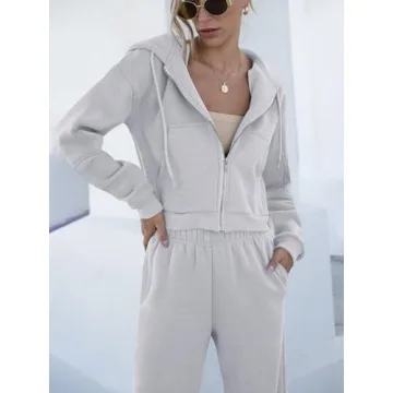 ANRABESS Stylish Two-Piece Sweatsuit Set for Women