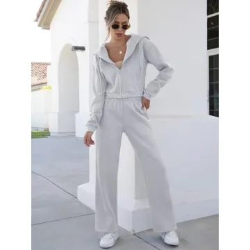ANRABESS Stylish Two-Piece Sweatsuit Set for Women